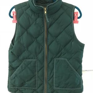 J Crew Down Vest, Forest Green